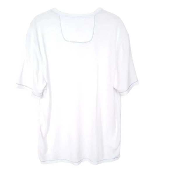 Tommy Bahama T Shirt Men Medium White Tropical Paradise IslandZone V-Neck Beach - Picture 2 of 12